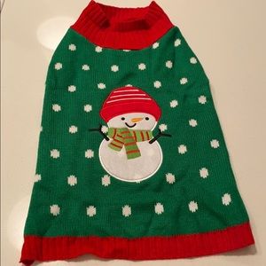 Snowman Christmas dog sweater size large